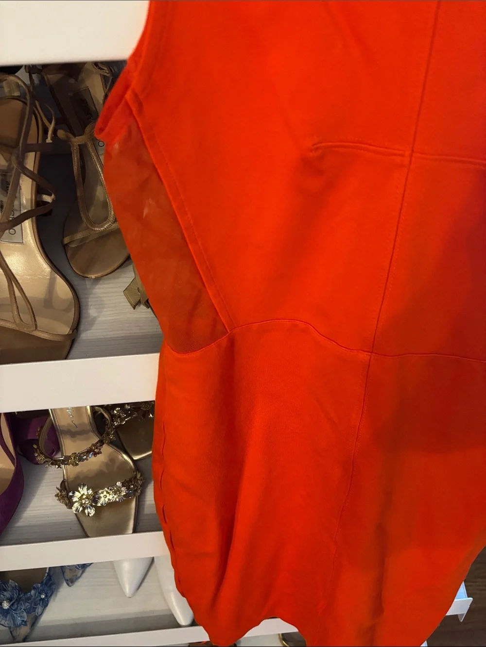 French Connection Women’s Sleeveless Orange sheeth Dress